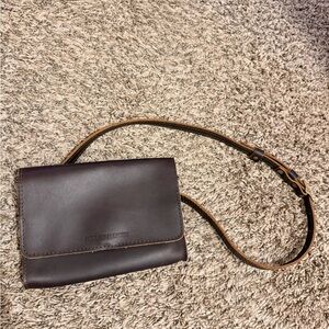 Portland Leather Dark Brown Classic Belt Bag